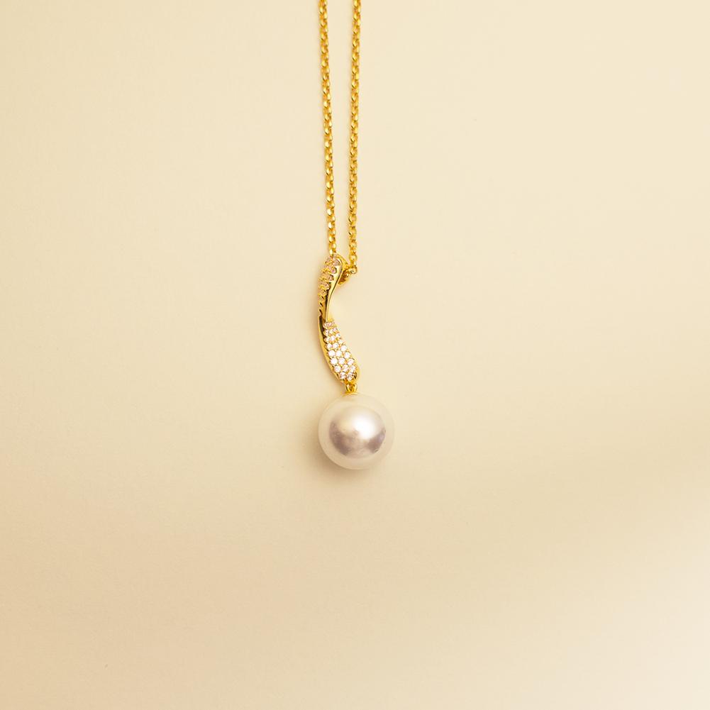 18K Gold-Plated Pearl Drop Pendant Necklace