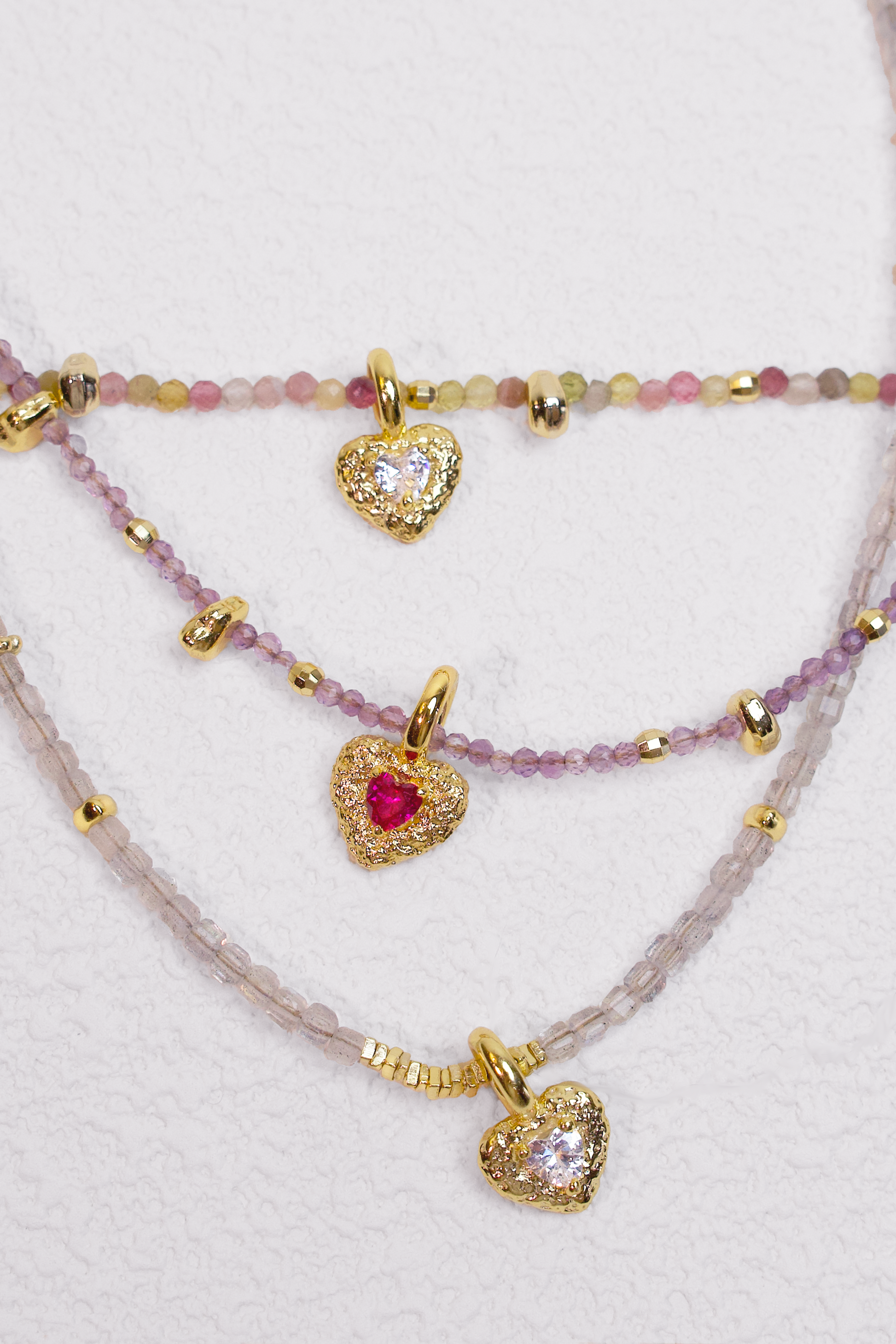 18K Gold-Plated Rainbow Gem Bracelet And Necklace Set