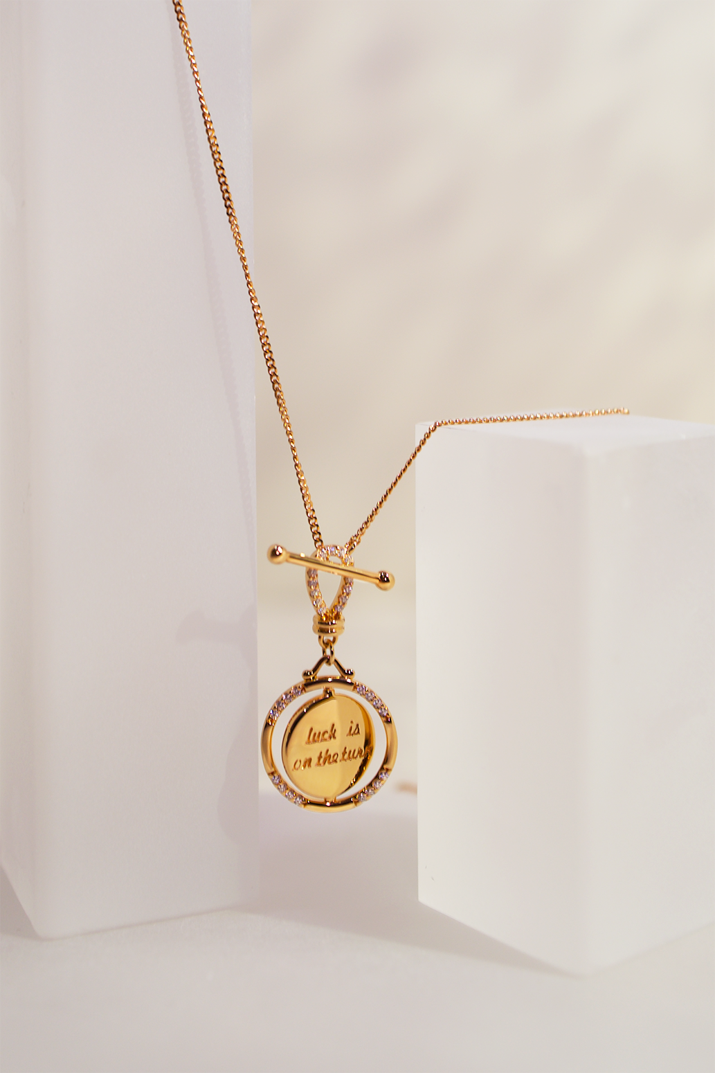 18K Gold-Plated Luck Coin Pendant Necklace