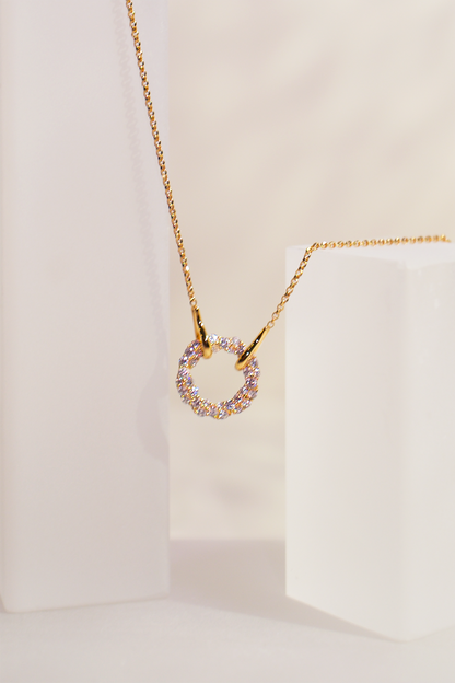 18K Gold-Plated Modern Circle Pendant Necklace