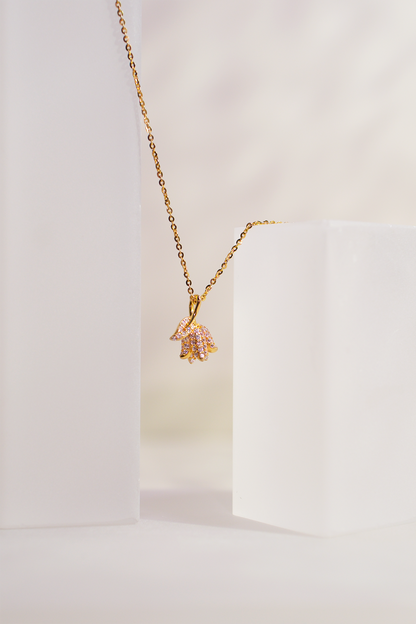 18K Gold-Plated Floral Pendant Necklace