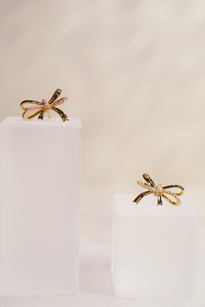 18K Gold-Plated Bow Knot Stud Earrings