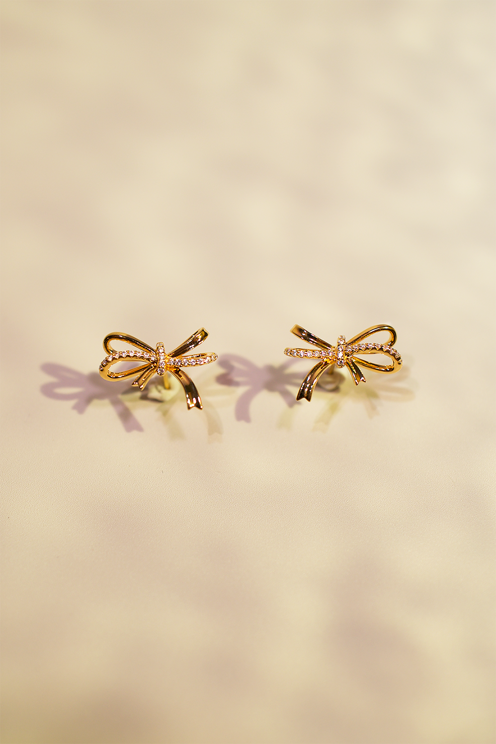 18K Gold-Plated Bow Knot Stud Earrings