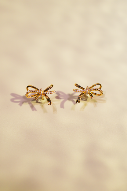 18K Gold-Plated Bow Knot Stud Earrings