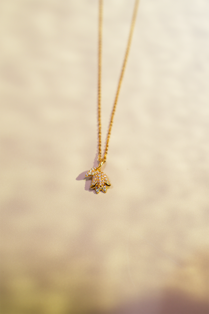 18K Gold-Plated Floral Pendant Necklace