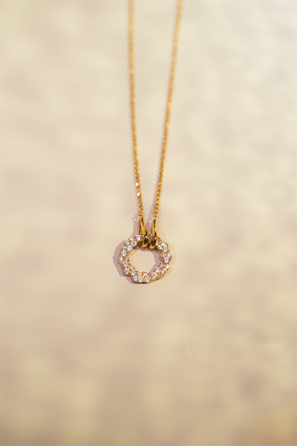 18K Gold-Plated Modern Circle Pendant Necklace