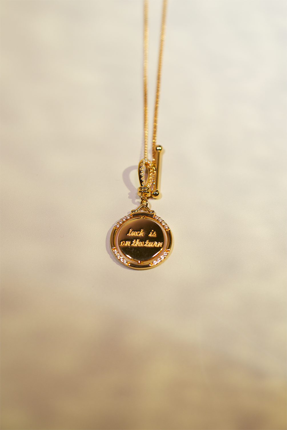 18K Gold-Plated Luck Coin Pendant Necklace