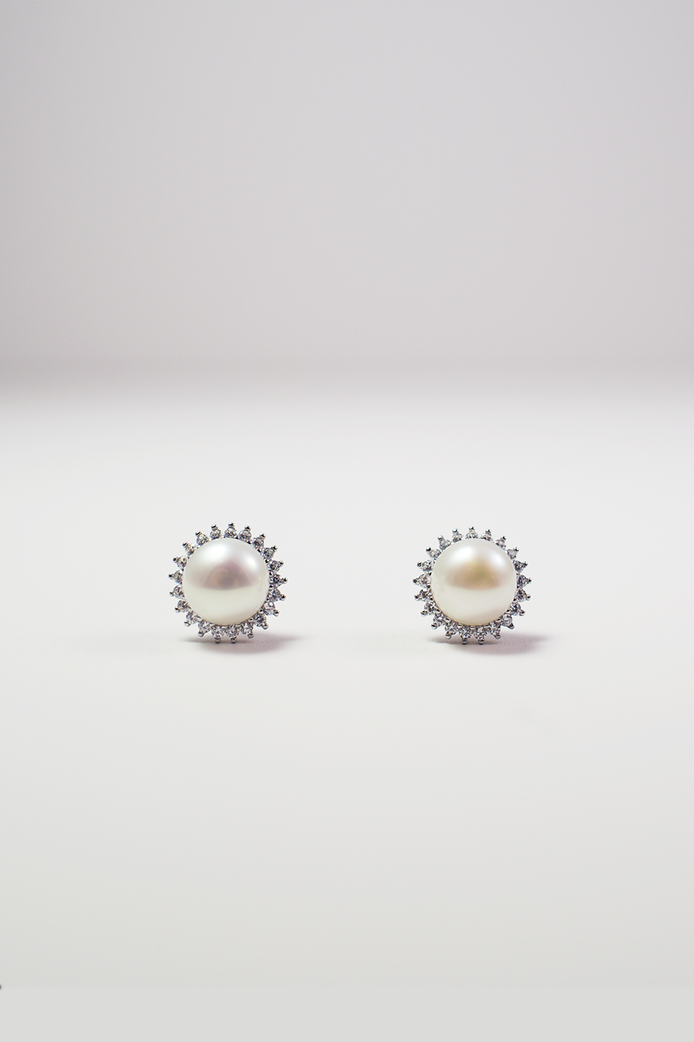 Lustrous Pearl Diamond Studs