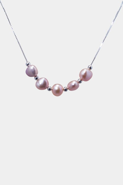 Elegant Pink Freshwater Pearl Boat Necklace