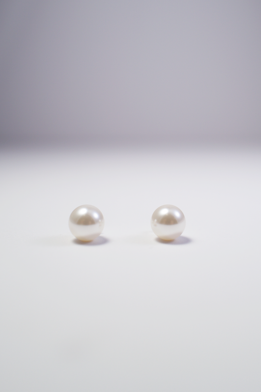 Crystal Iridescent Pearl Stud Earrings