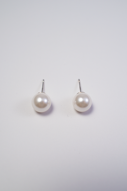 Crystal Iridescent Pearl Stud Earrings