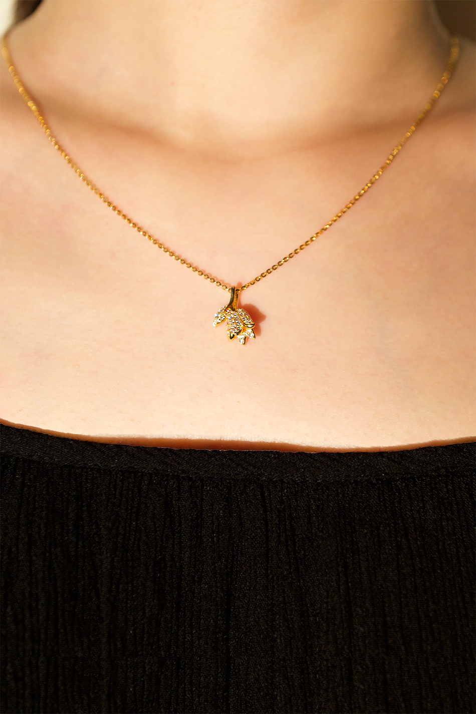 18K Gold-Plated Floral Pendant Necklace