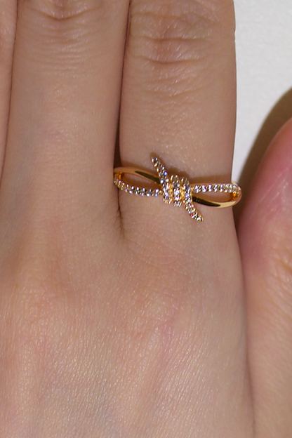 18K Gold-Plated Bow Knot Ring