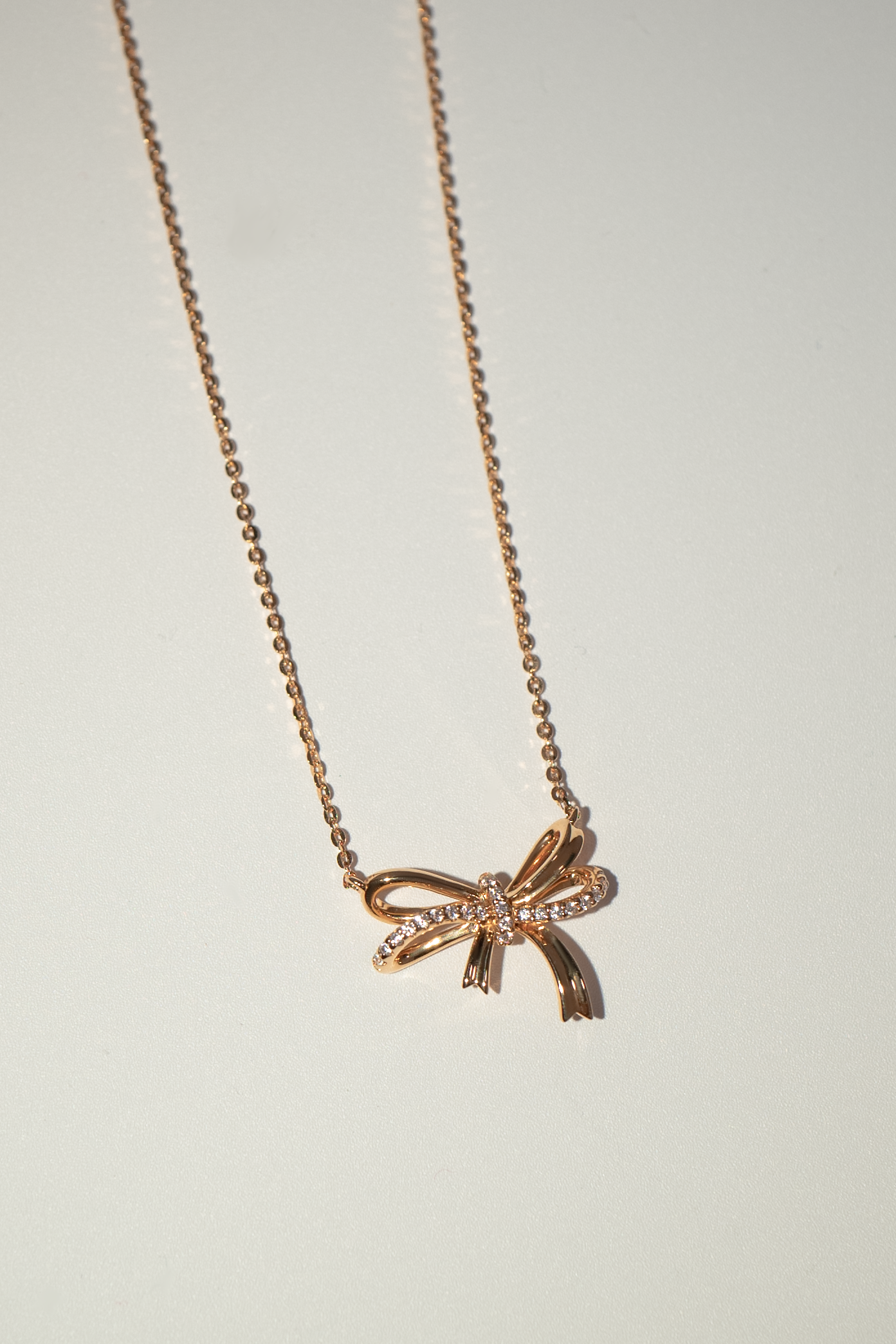 18K Gold-Plated Bow Pendant Necklace