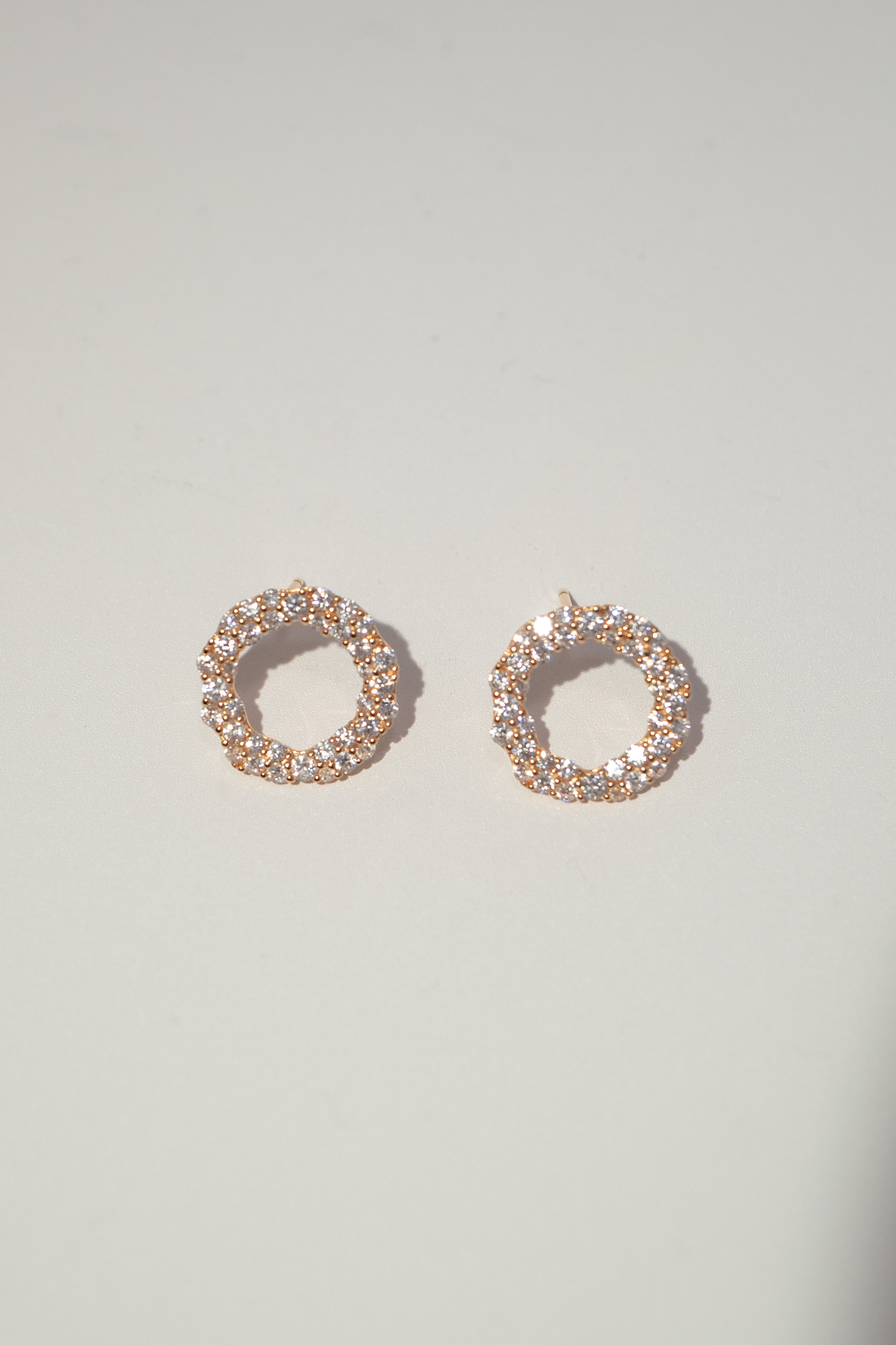 18K Gold-Plated Crystal Circle Stud Earrings