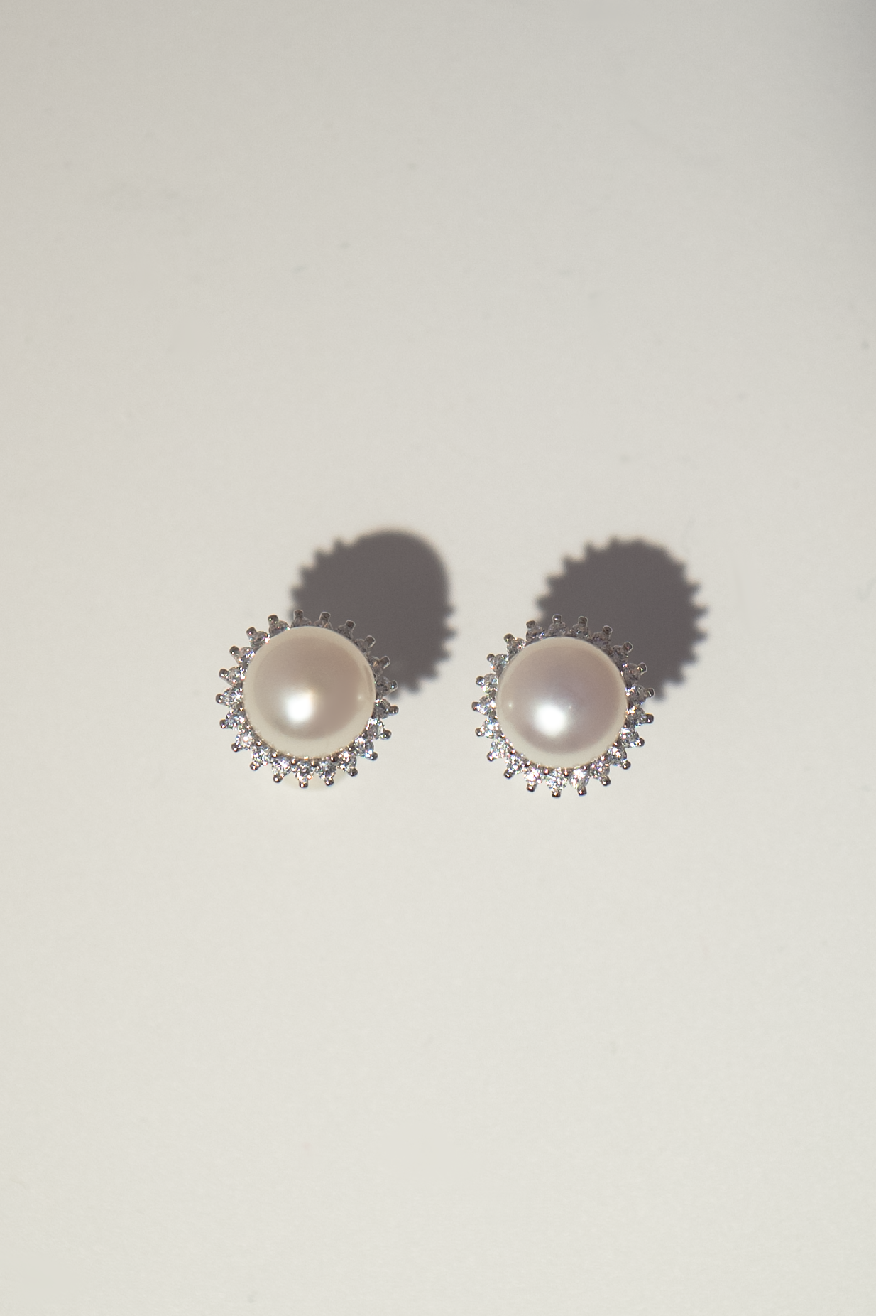 Lustrous Pearl Diamond Studs