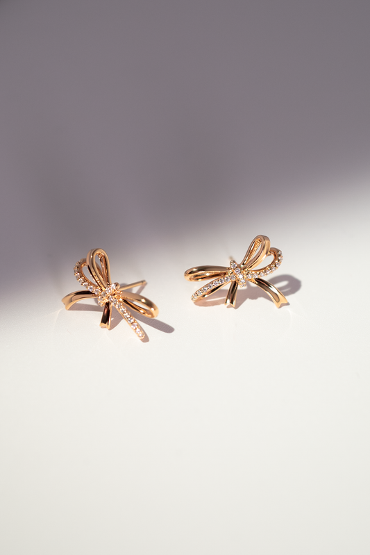 18K Gold-Plated Bow Knot Stud Earrings