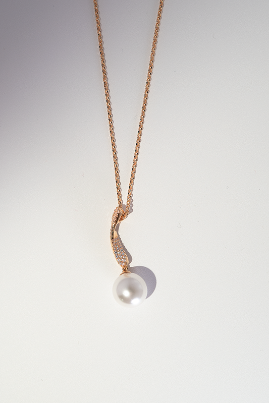 18K Gold-Plated Pearl Drop Pendant Necklace