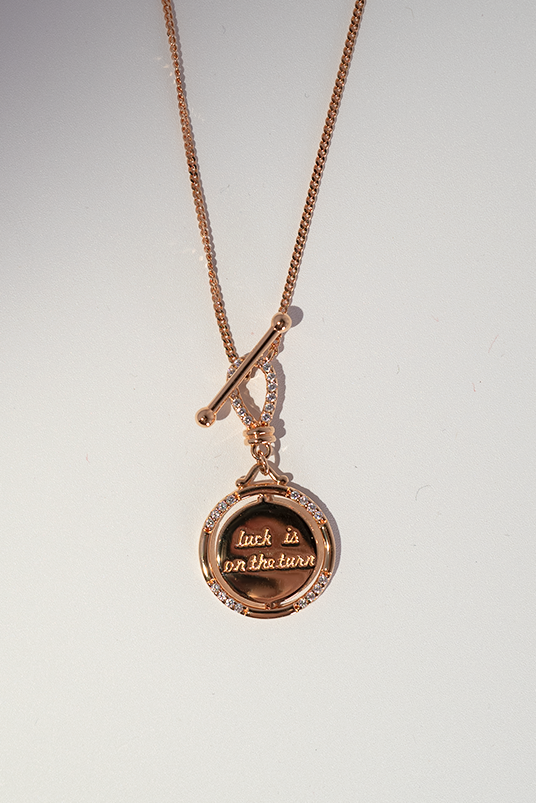 18K Gold-Plated Luck Coin Pendant Necklace